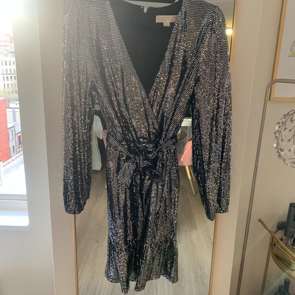 MICHAEL Michael Kors Silver Long Sleeve Dress - Picture 3 of 4